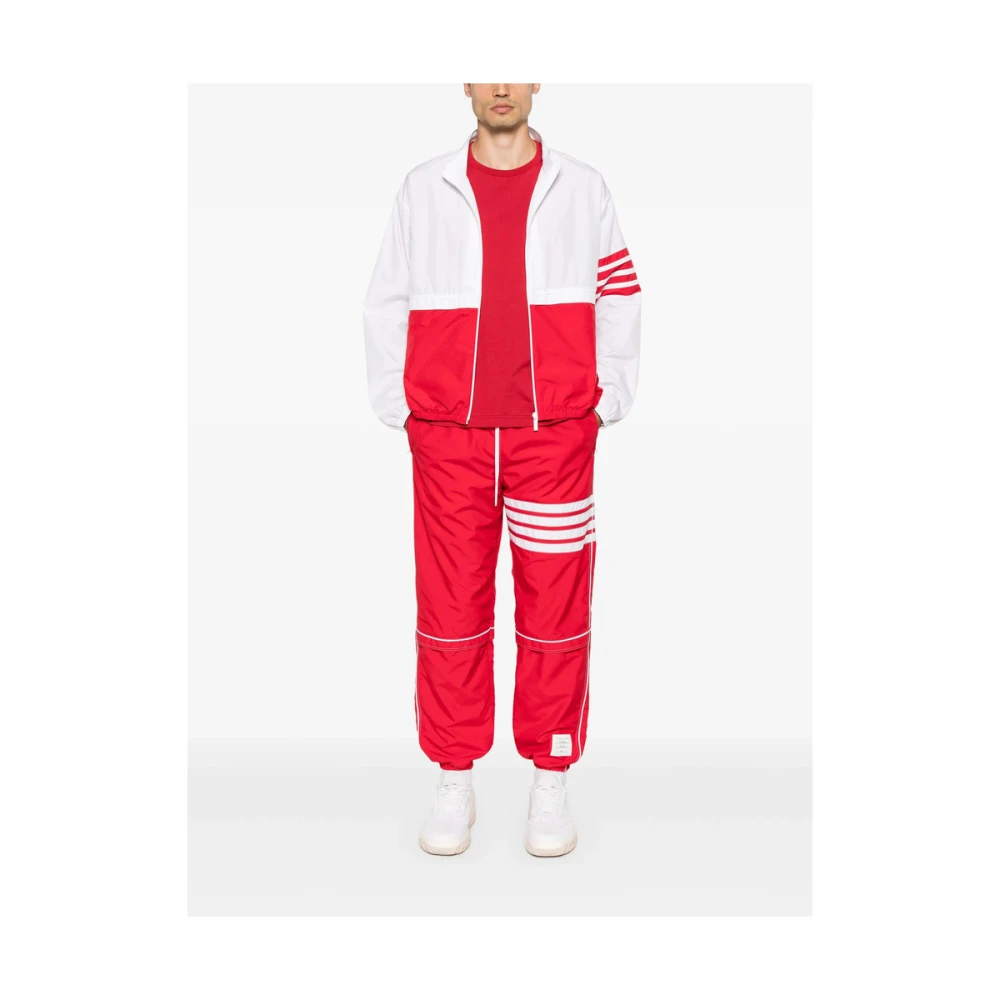 Thom Browne Rode Ripstop Panel Joggers Red Heren