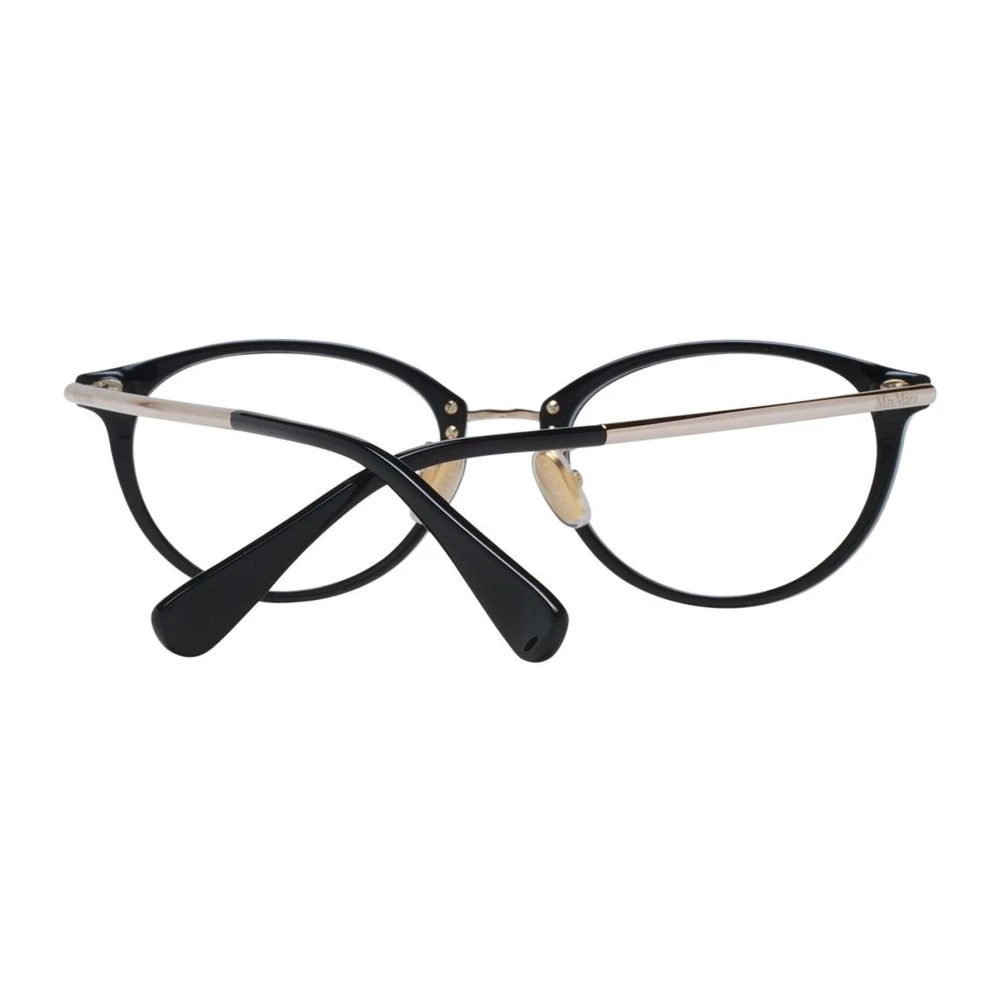 Max Mara Zwarte Ronde Plastic Optische Frames Black Dames