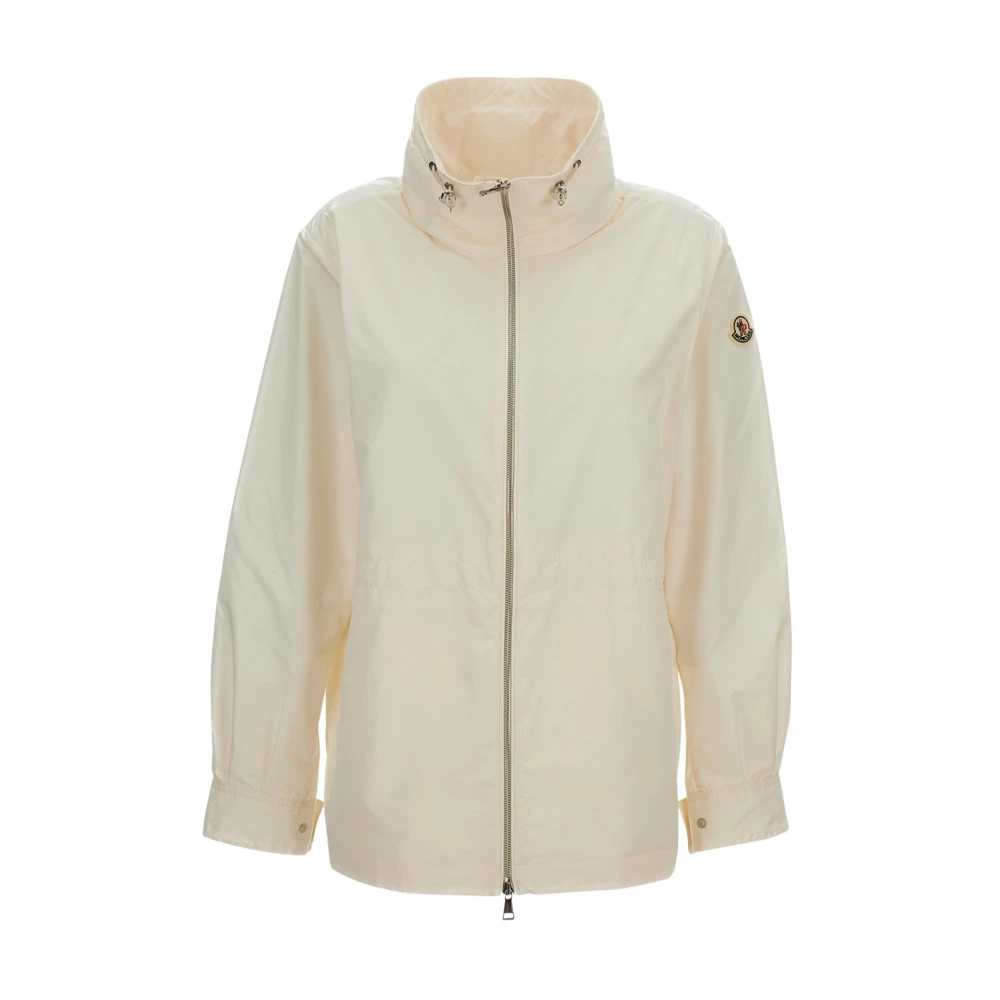 Moncler White Light Jackets, Female, Xl, Enette Short Parka