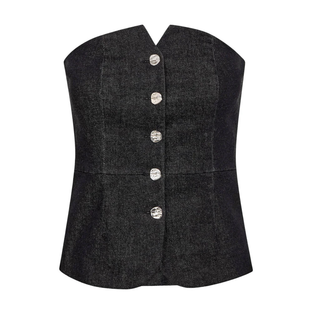Co'couture Women's Black Sleeveless Tops, L, Helimacc Corsage Top