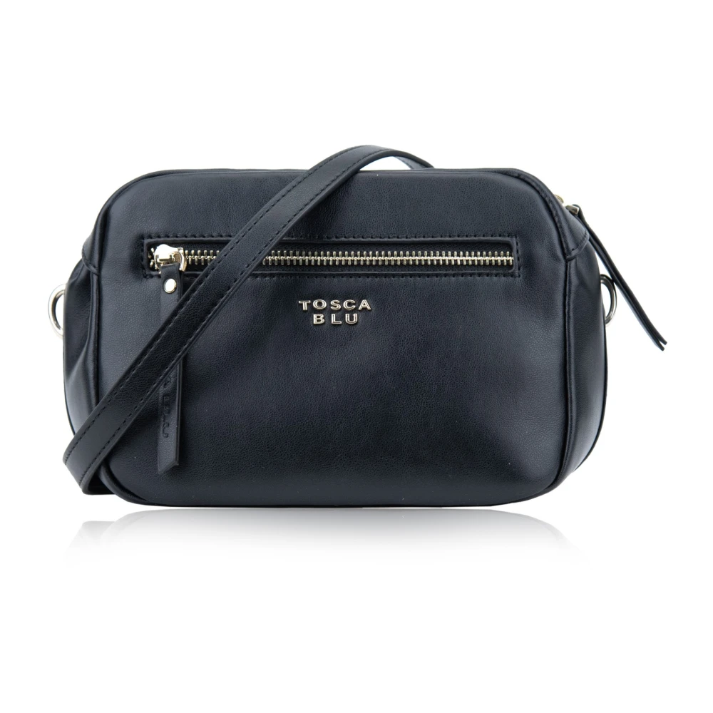 Tosca Blu Gewatteerde schoudertas voor dames met rits Black Dames