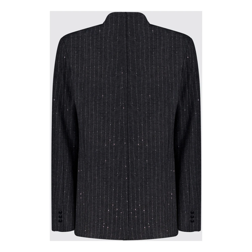 Laneus Pinstripe Double Breasted Jacket Gray Heren