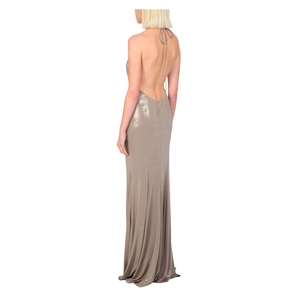 pinko Gelamineerde Jersey Jurk in D10 Beige Dames