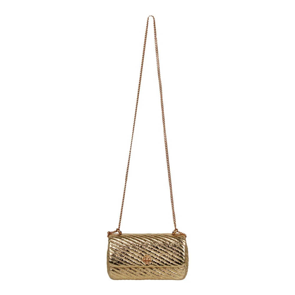 TORY BURCH Gewatteerde Mini Tas met Metalen Klep Yellow Dames
