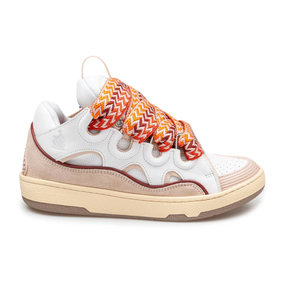 Lanvin Wit Peach Leren Sneakers