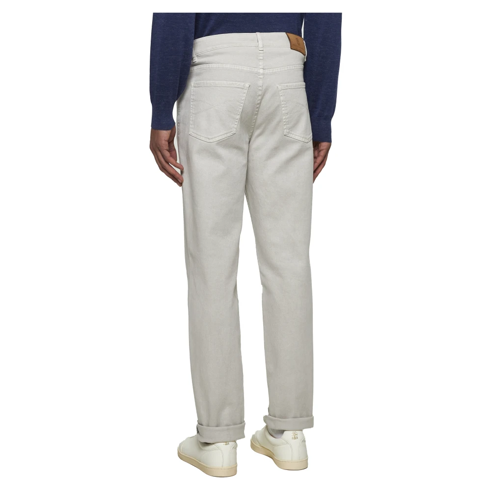 BRUNELLO CUCINELLI Comfortabele Katoenen Denim Jeans Gray Heren