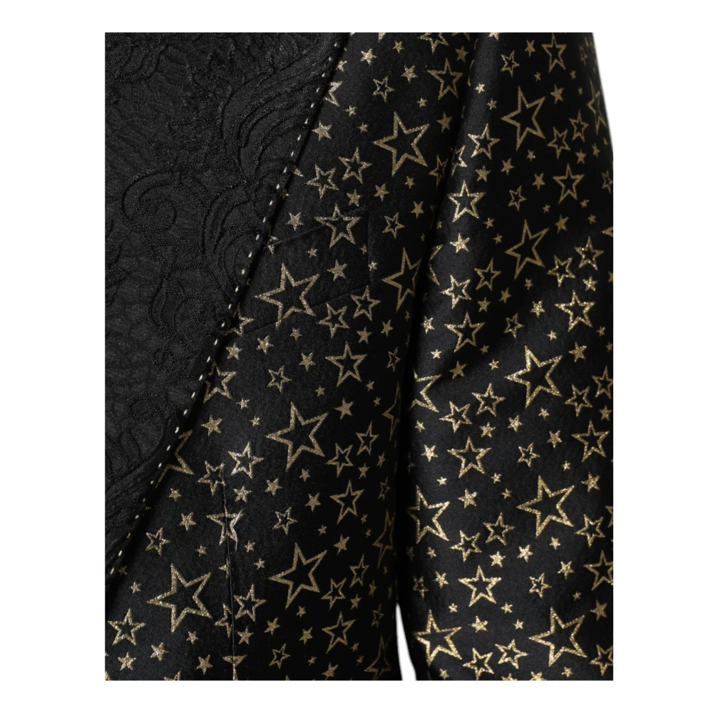 Dolce & Gabbana Zwarte Sterren Jacquard Slim Fit Pak Black Heren
