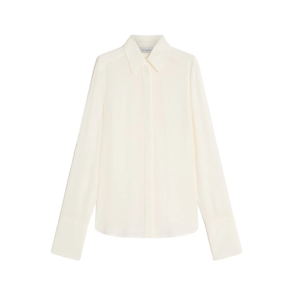 SPORTMAX Witte Zijden Shirt Gemona White Dames