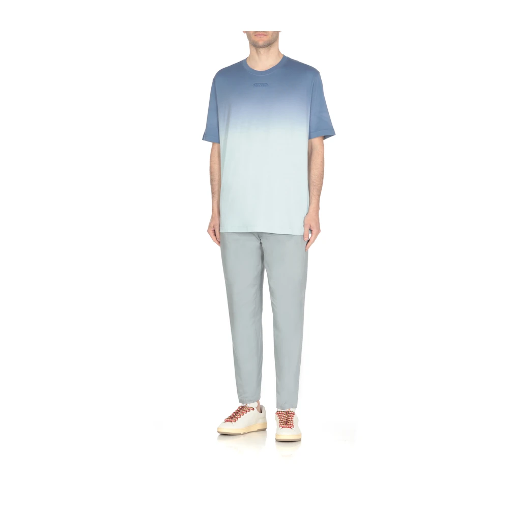 Lanvin Gradient Effect T-shirt en Polo Blue Heren