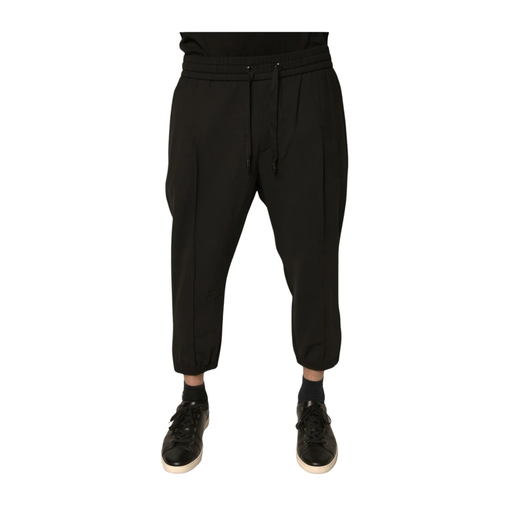 Dolce & Gabbana Men's Black Wool Jogger Trousers - Sweatpants - L - Trousers