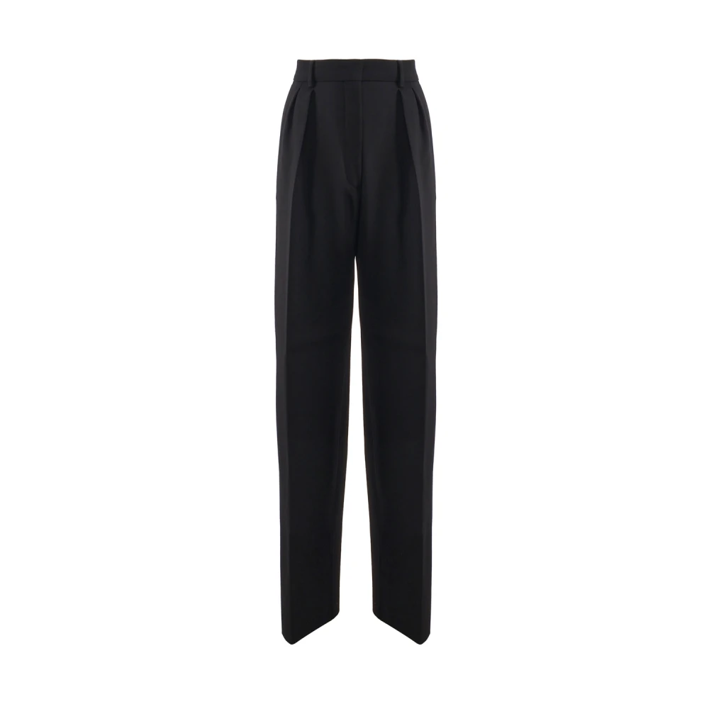 Sportmax Women's Black Trousers, Female,, Cotton Elastan Trousers Extra Small