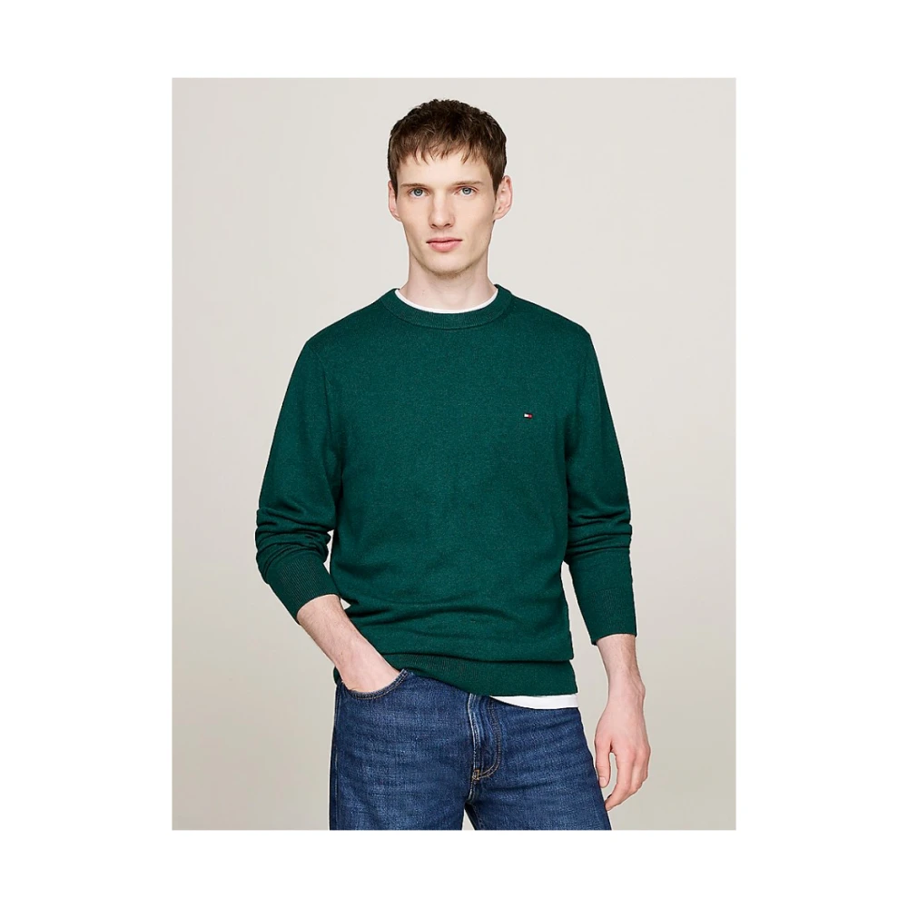 Tommy Hilfiger Groene Gebreide Trui Regular Fit Green Heren