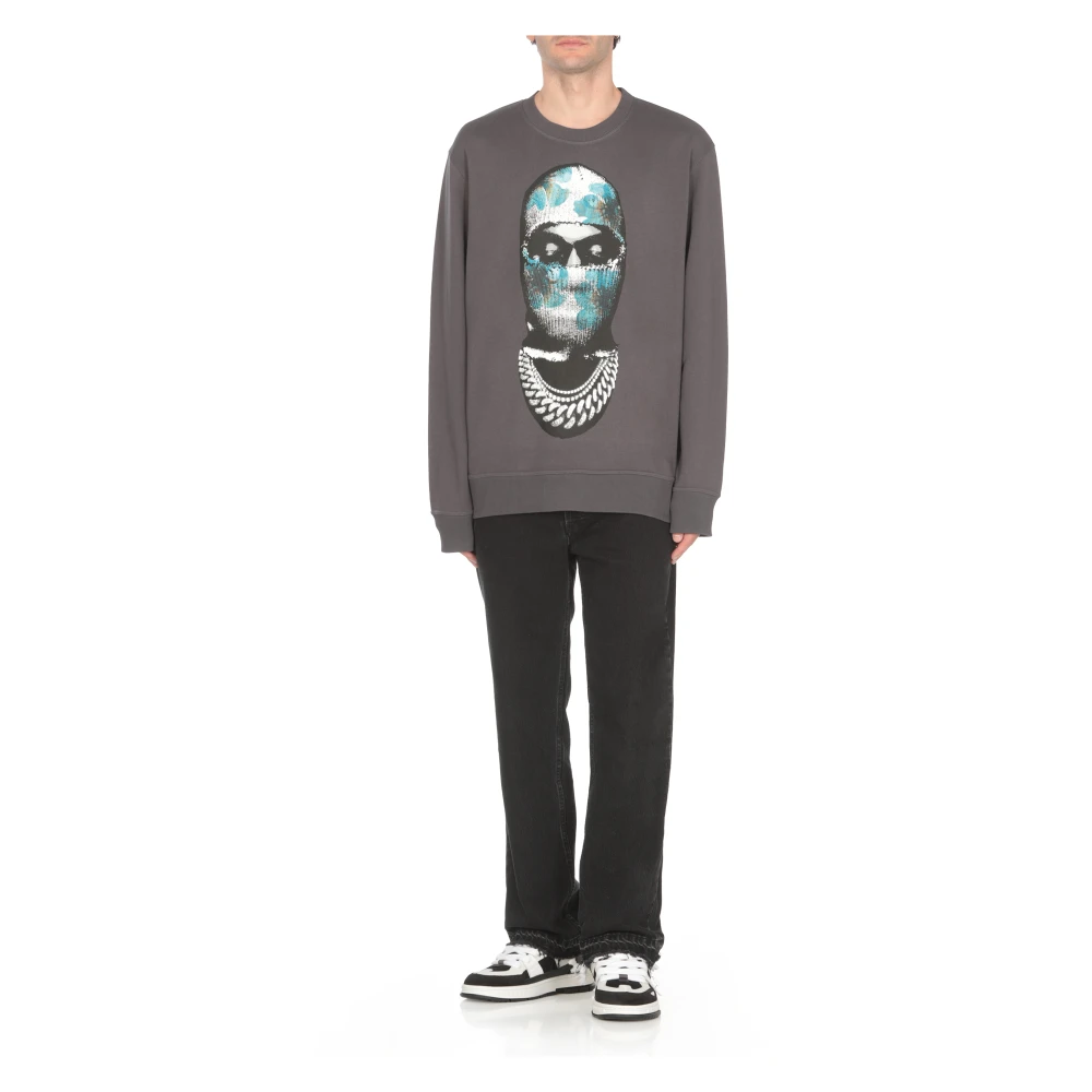IH NOM UH NIT Grijze Katoenen Sweatshirt met Petali Print Gray Heren