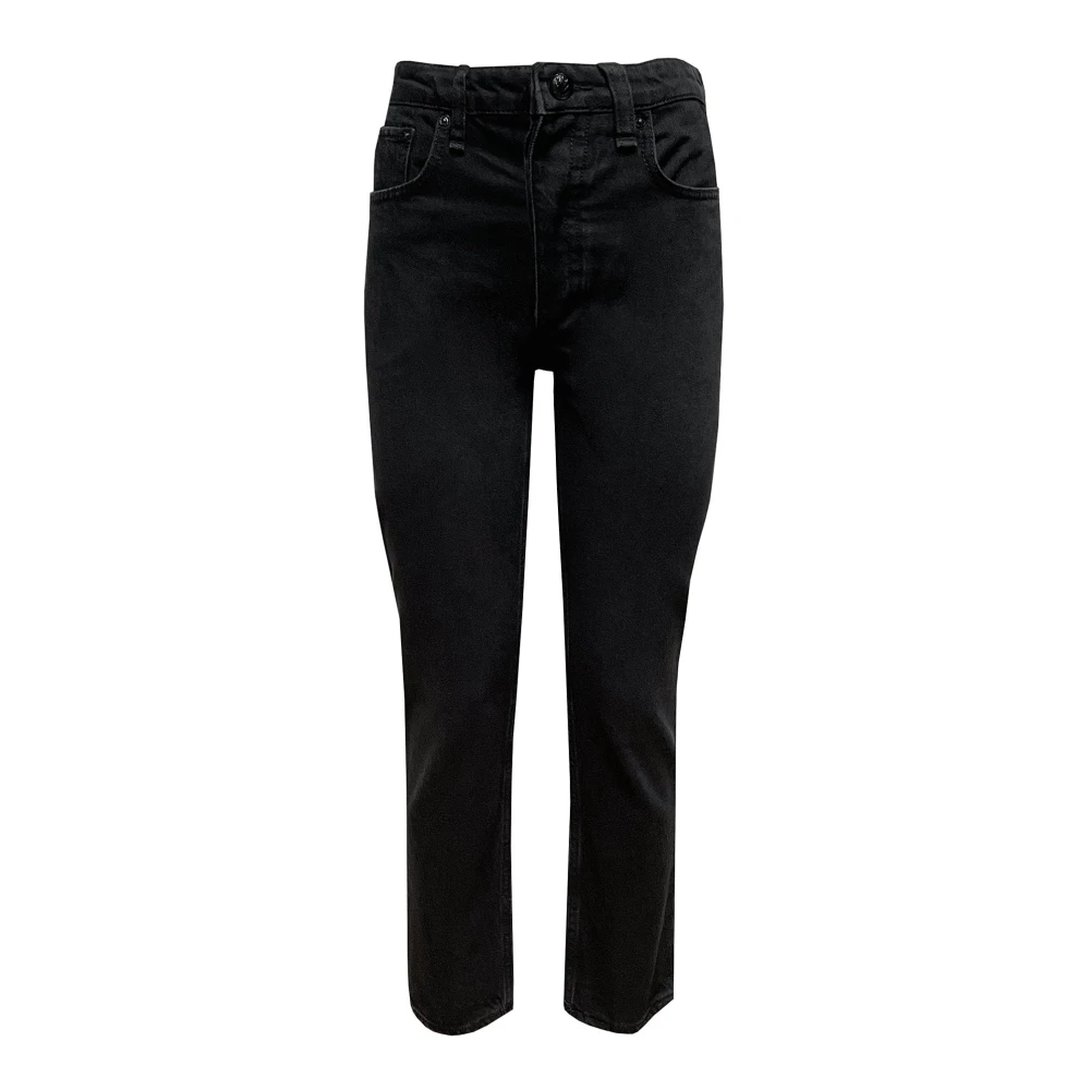 Rag & Bone Hög Midja Svart Denim Cigarette Black, Dam