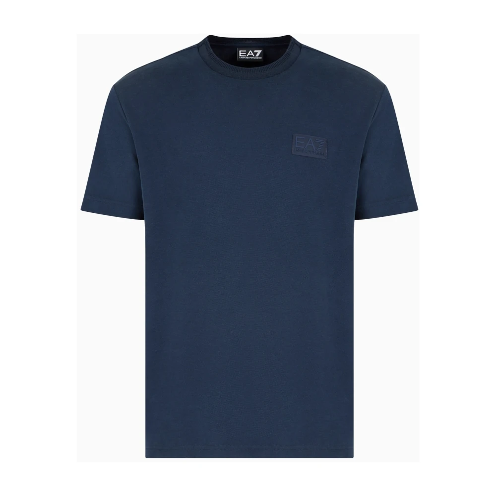 Emporio Armani Ea7 Blue T-Shirts, Male, 3XL, Sporty Polo Shirt