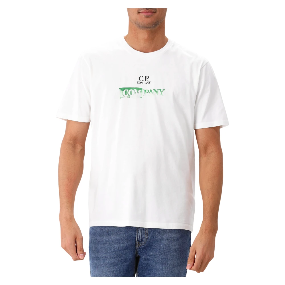 C.P. Company Logo T-shirt in wit White Heren