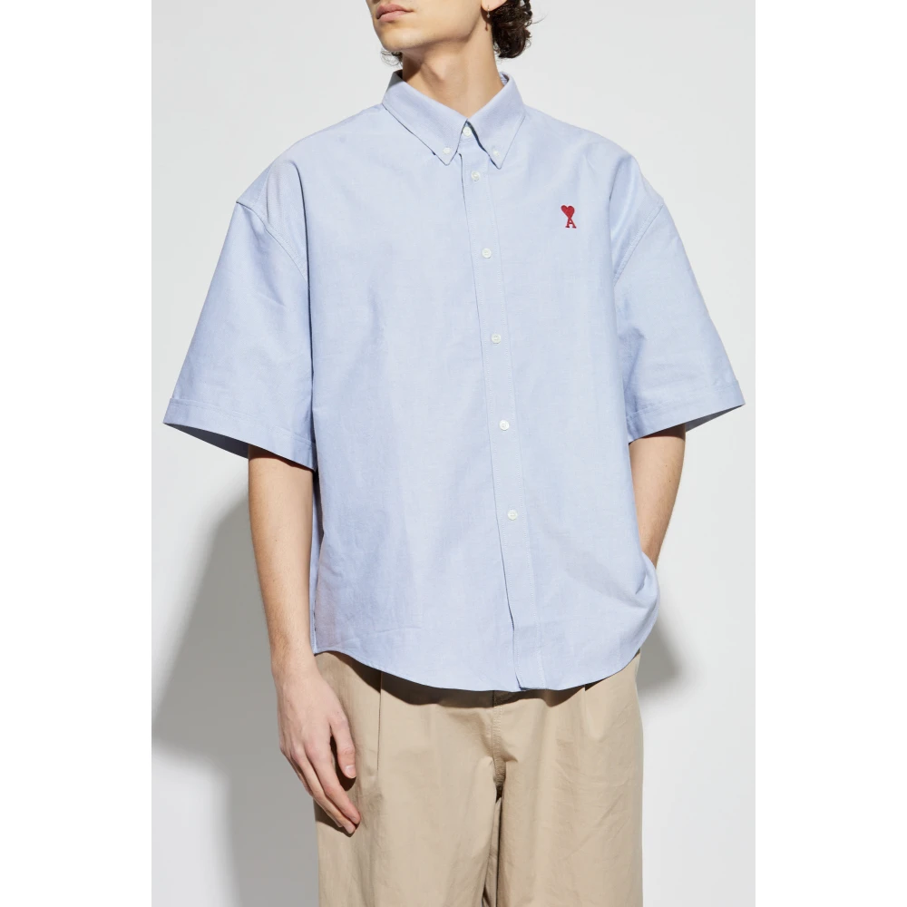 Ami Paris Kortemouwenshirt Blue Heren