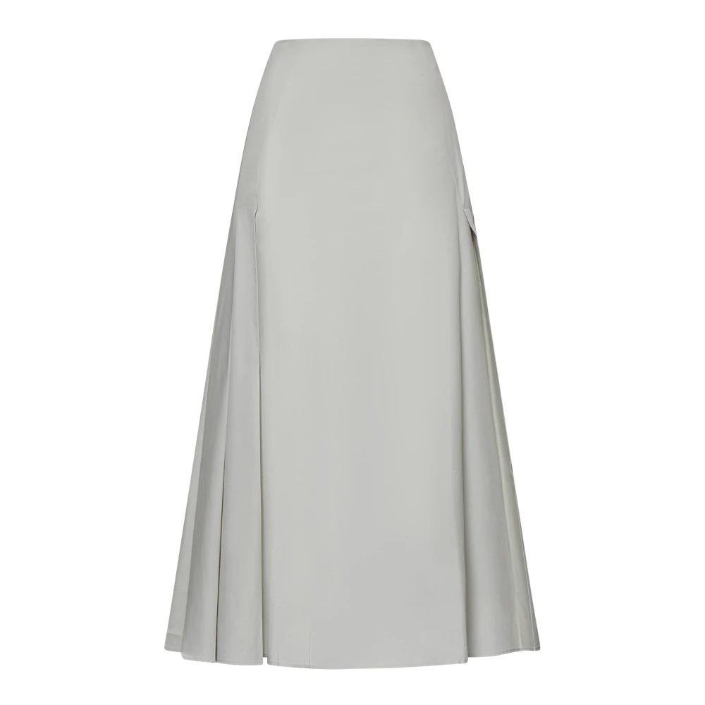 Studio Nicholson Witte Multi Plooi Maxi Rok White Dames