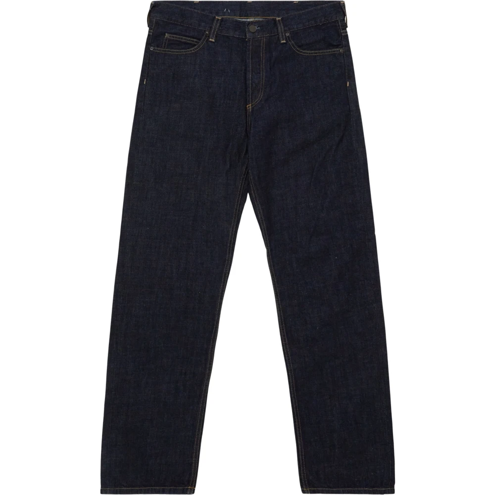Carhartt WIP Logo Jeans met knoopsluiting Black Heren