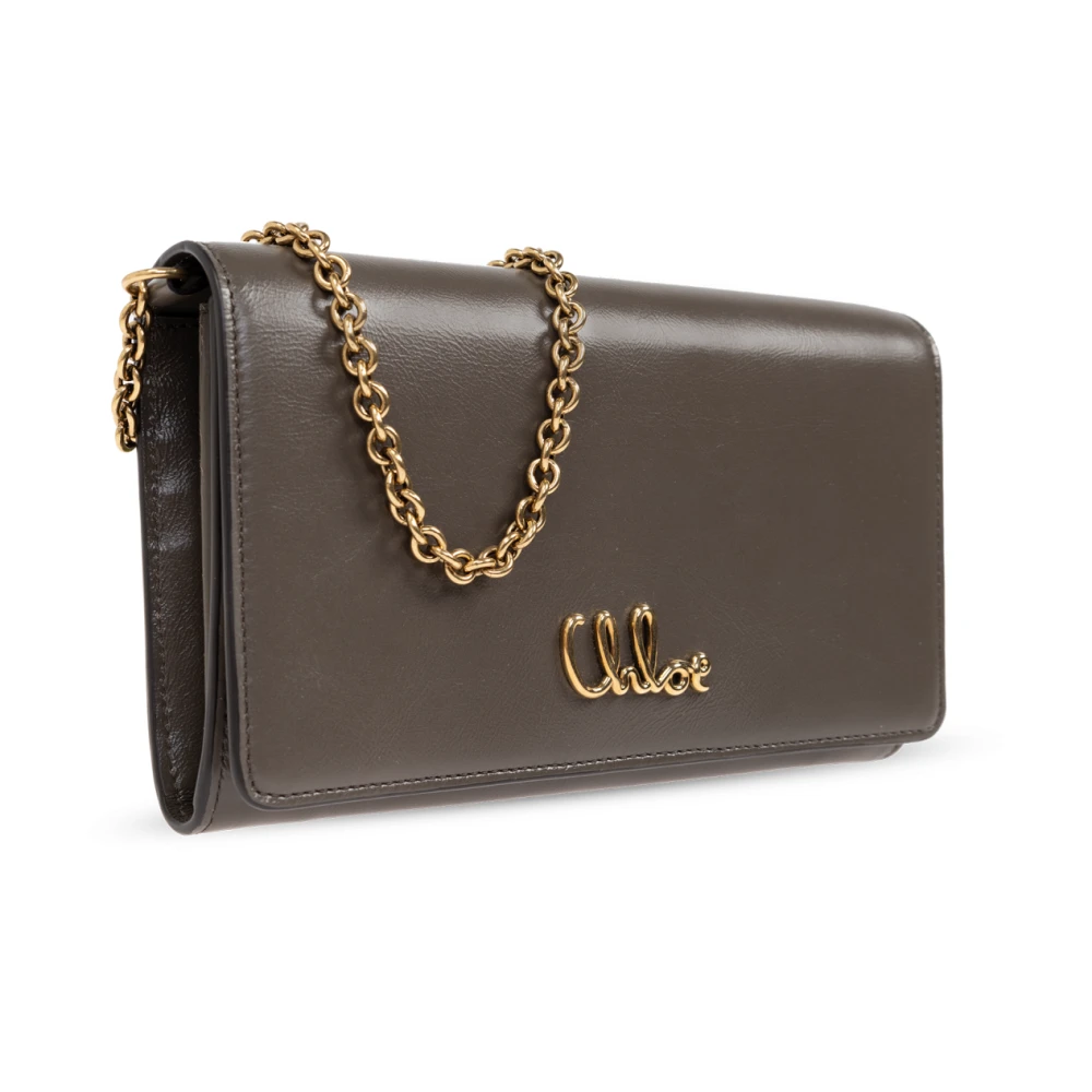 Chloé Portemonnee op Ketting Iconisch Gray Dames