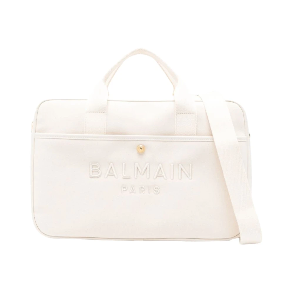 Balmain Unisex Vit Väskor One Size, Weekend Bags