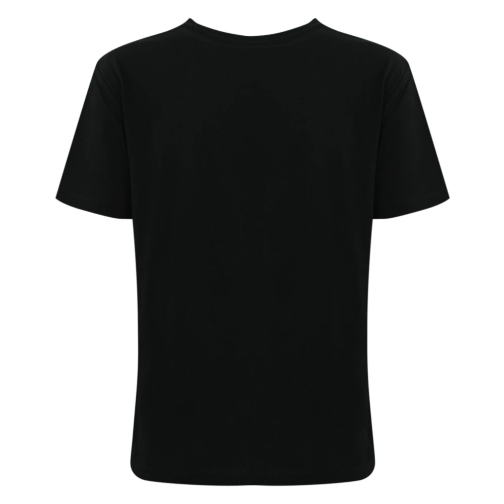 Twinset Zwart Katoenen T-shirt Polo Geborduurd Logo Black Dames