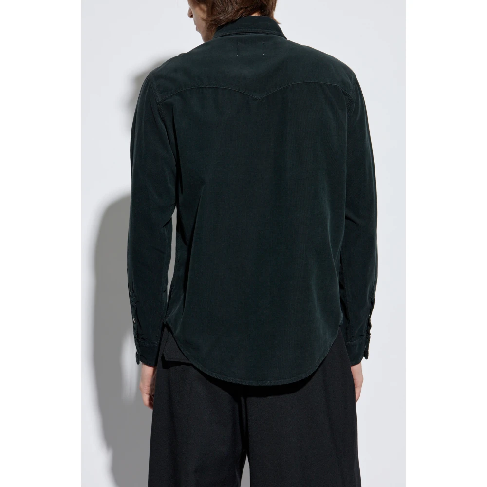 Isabel marant Ribfluwelen overhemd 'Vasco' Green Heren