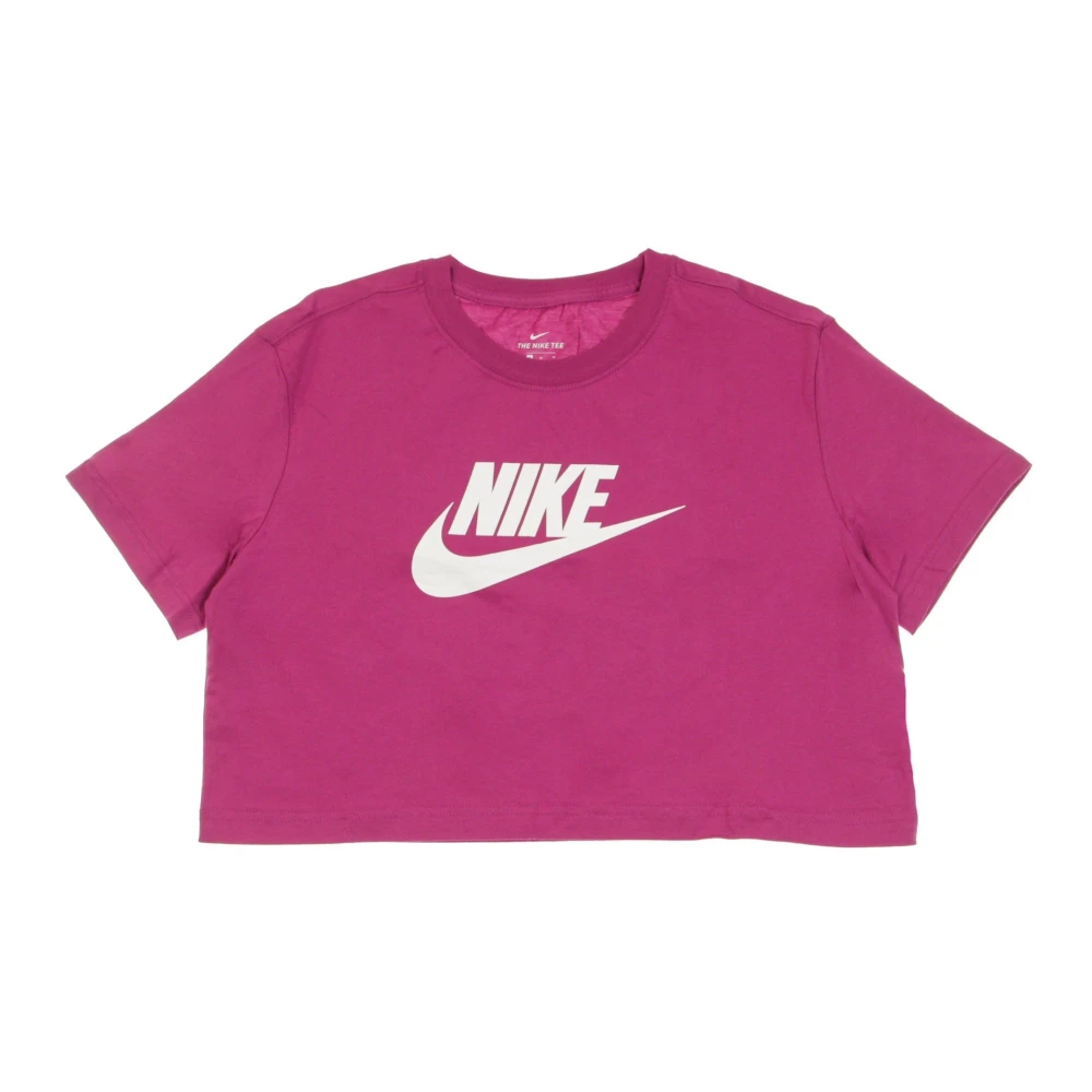 Nike Cactusbloem Crop Icon Tee Red Dames