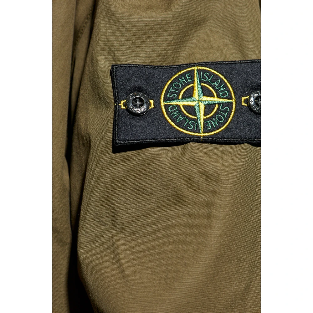 Stone Island Jas met logo Green Heren