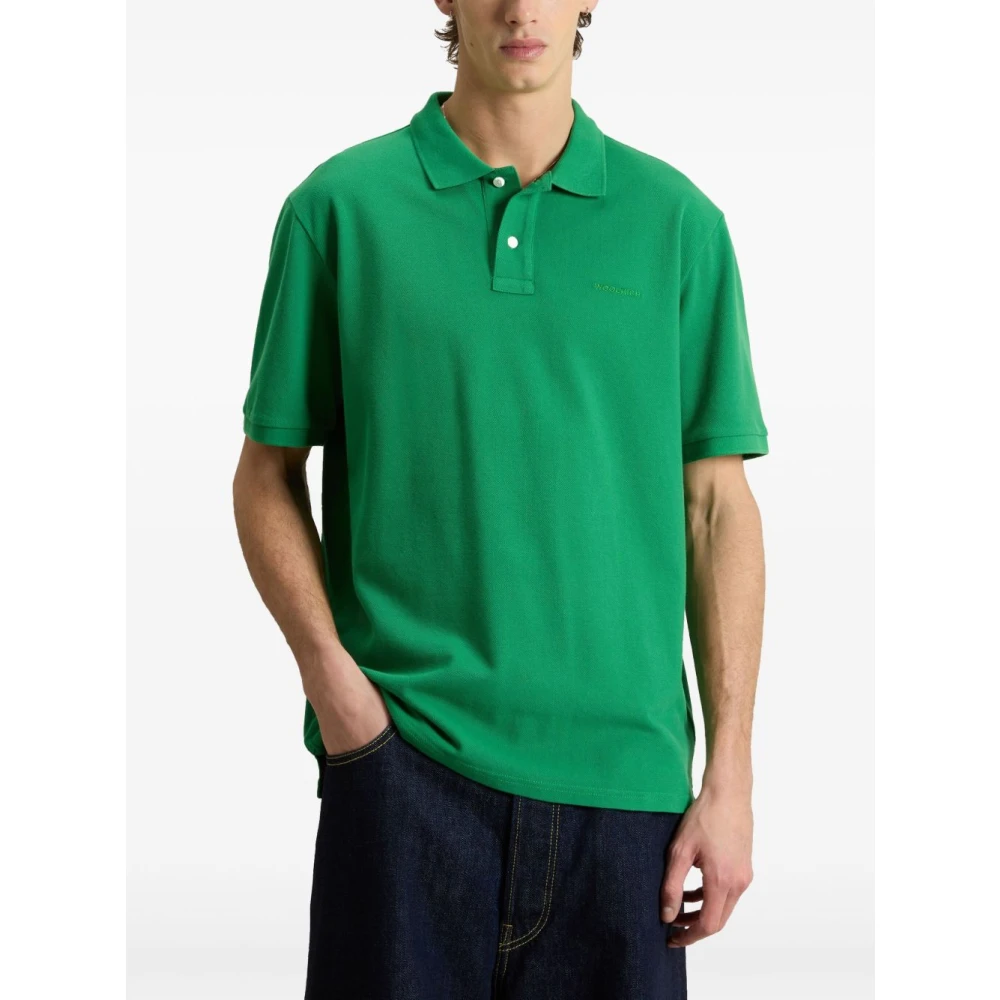 Woolrich Groene Polo Shirt met Logodetail Green Heren