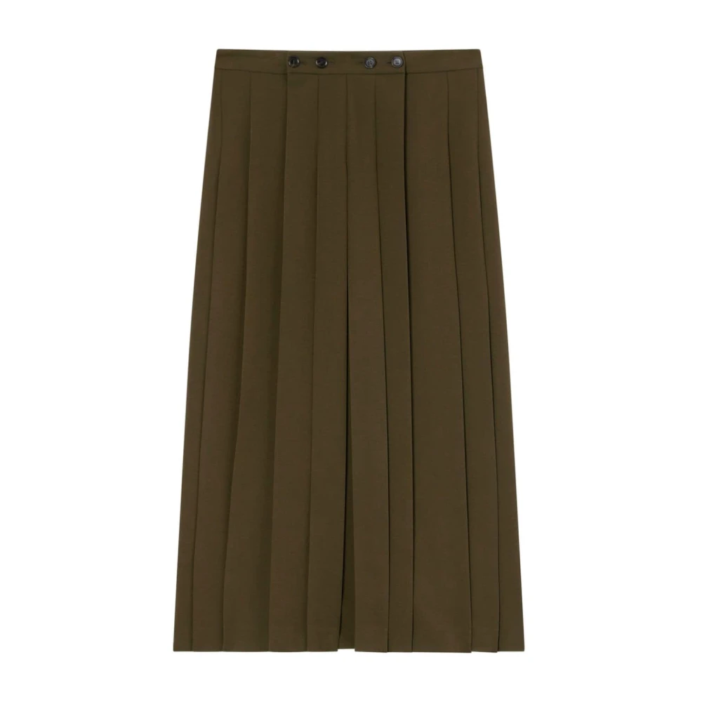 Pinko Bruine Geplooide Midi Rok Brown Dames