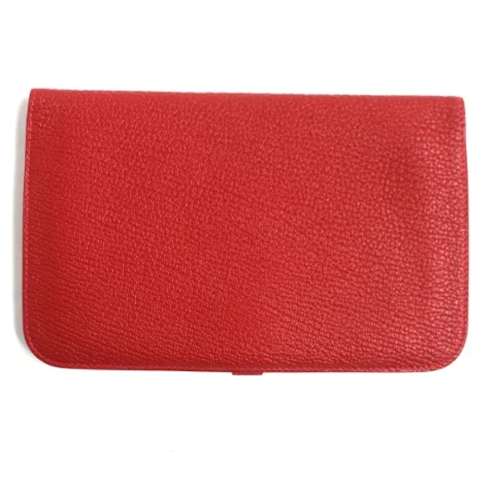 Hermès Vintage Pre-owned Leather wallets Red Dames