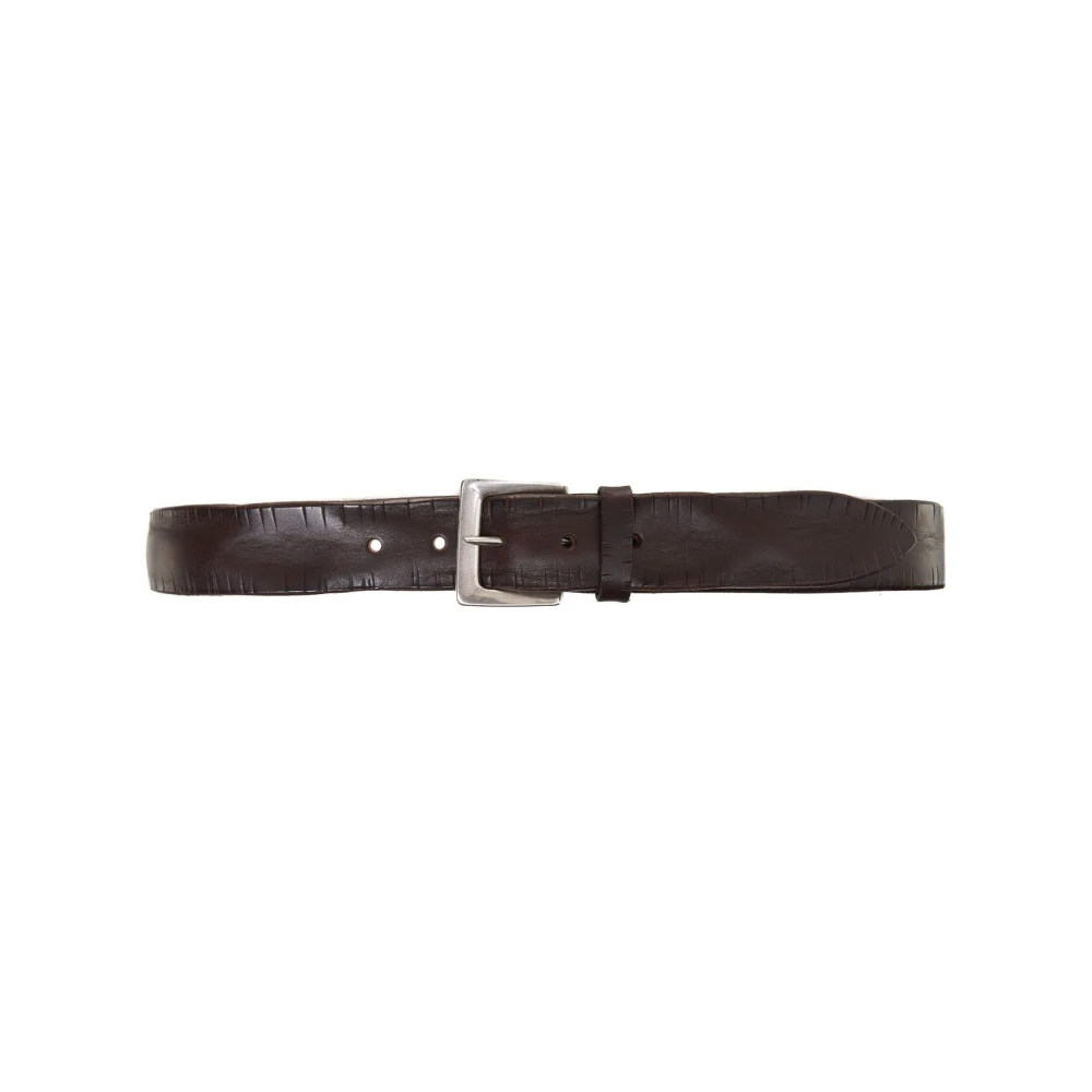 Orciani Bruine Leren Riem Aw24 Brown Heren