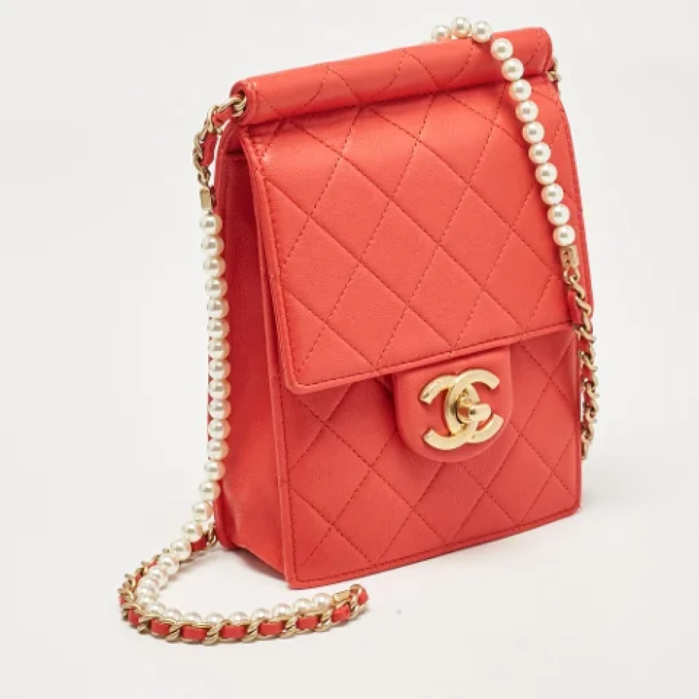 Chanel Vintage Pre-owned Leather clutches Red Dames