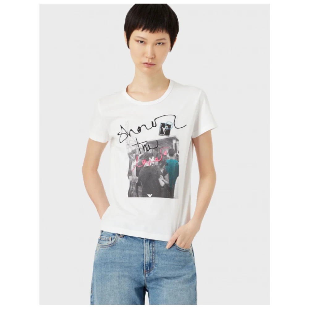 Emporio Armani Korte mouwen Love T-shirt White Dames