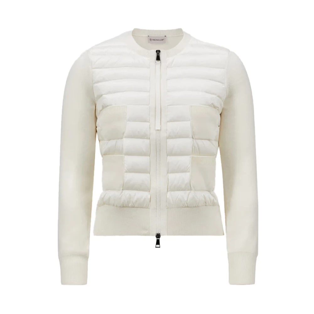 Moncler Donsjas Cardigan met Ritszakken White Dames