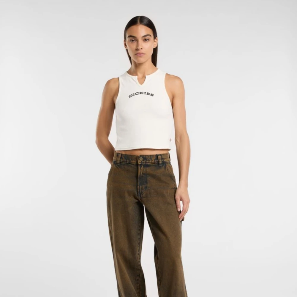 Dickies Mouwloze hals top White Dames