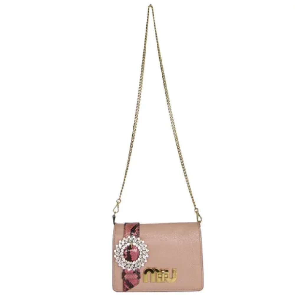 Miu Pre-owned Leather shoulder-bags Pink Dames