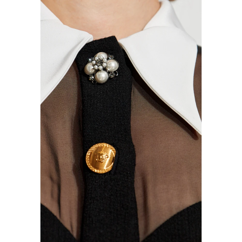 Versace Jurk met transparante achterkant Black Dames