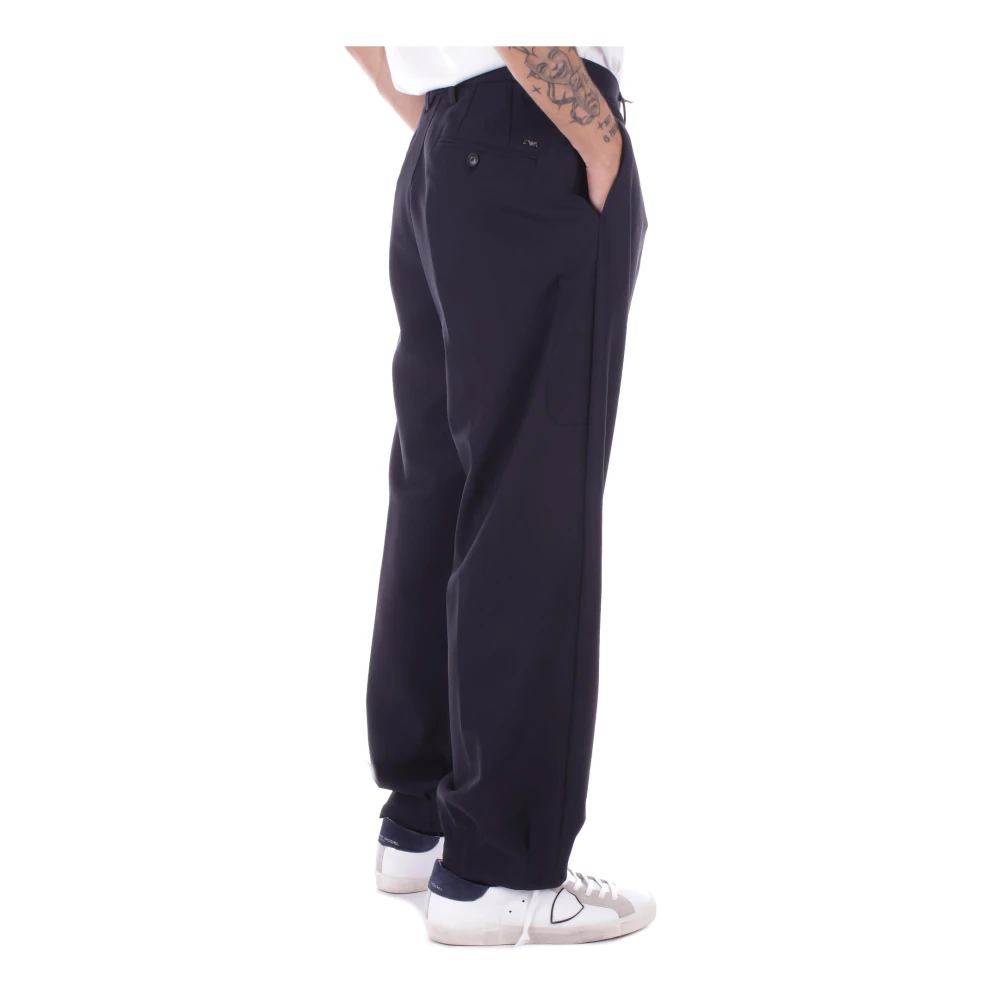 Emporio Armani Blauwe Broek met Verstelbaar Koord Blue Heren