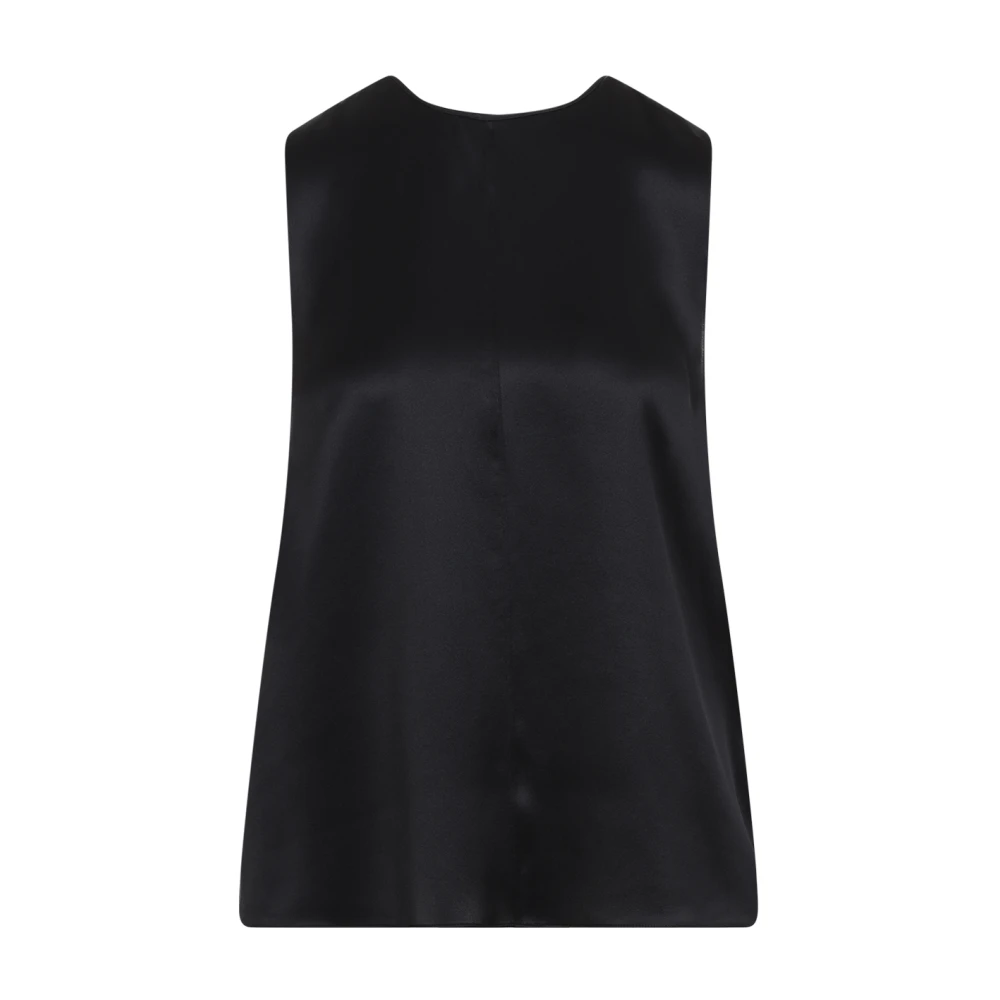 Tom Ford Women's Black Sleeveless Tops, 2XS, Charmeuse Top