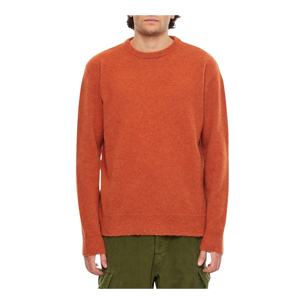 President's Shetland Ull Crewneck Tröja Orange, Herr