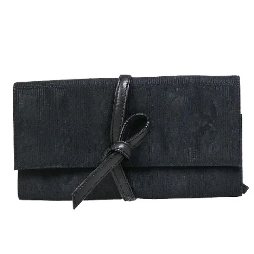 Chanel Vintage Pre-owned Canvas clutches Black Dames