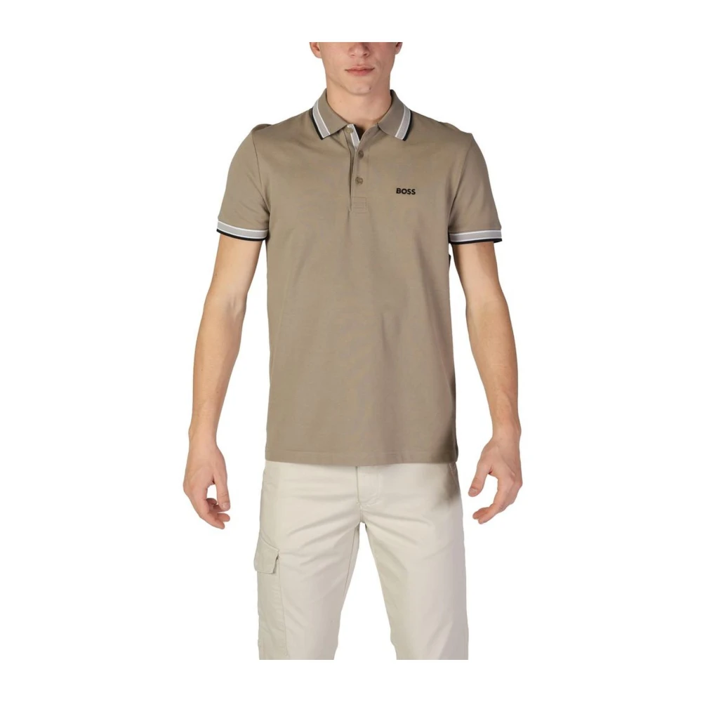 BOSS Green Regular fit poloshirt met labelstitching model 'PADDY'