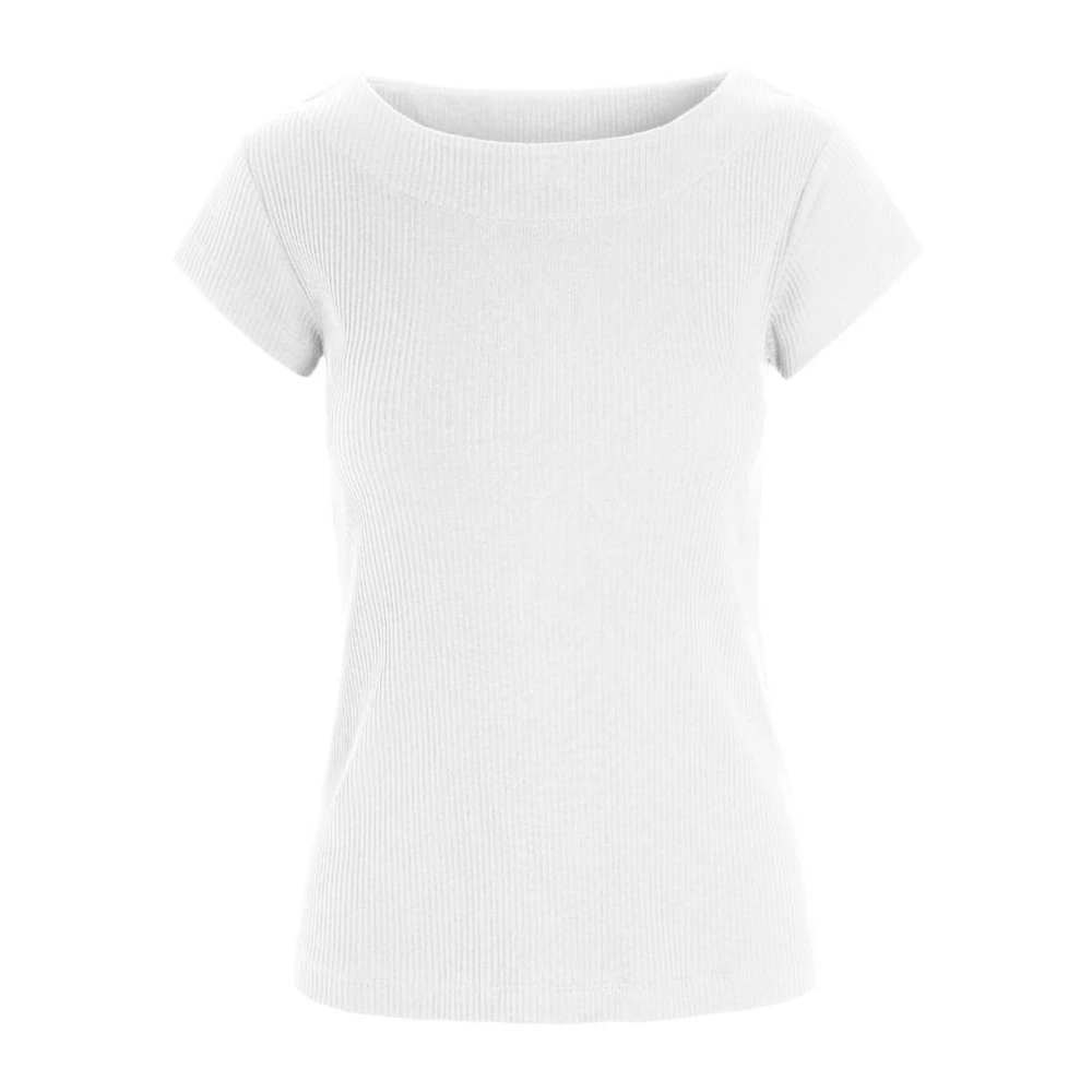 Bitte Kai Rand Globe Rib T-Shirt Top in Wit White Dames