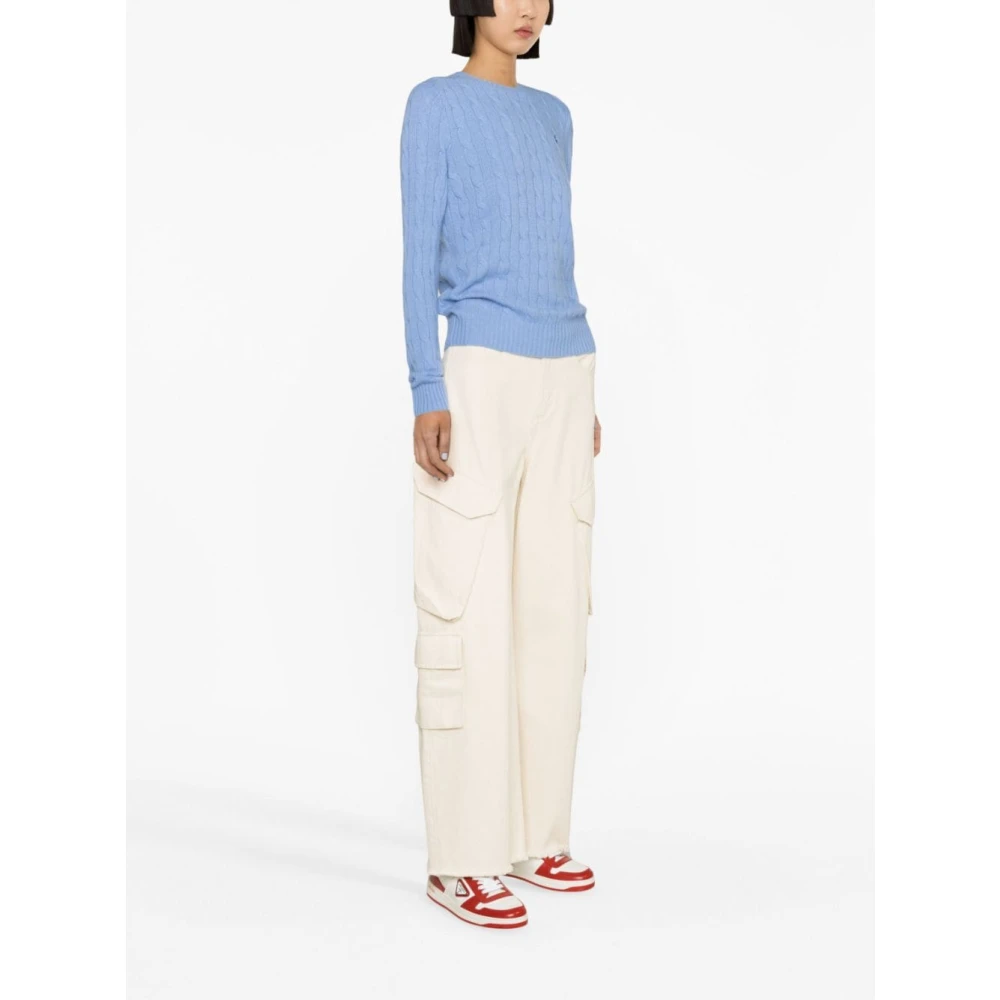 Polo Ralph Lauren Tijdloze Ronde Hals Gebreide Trui Blue Dames