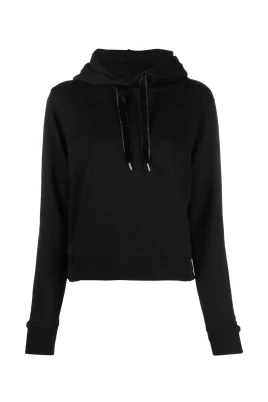 Kortärmad hoodie med sammetskant