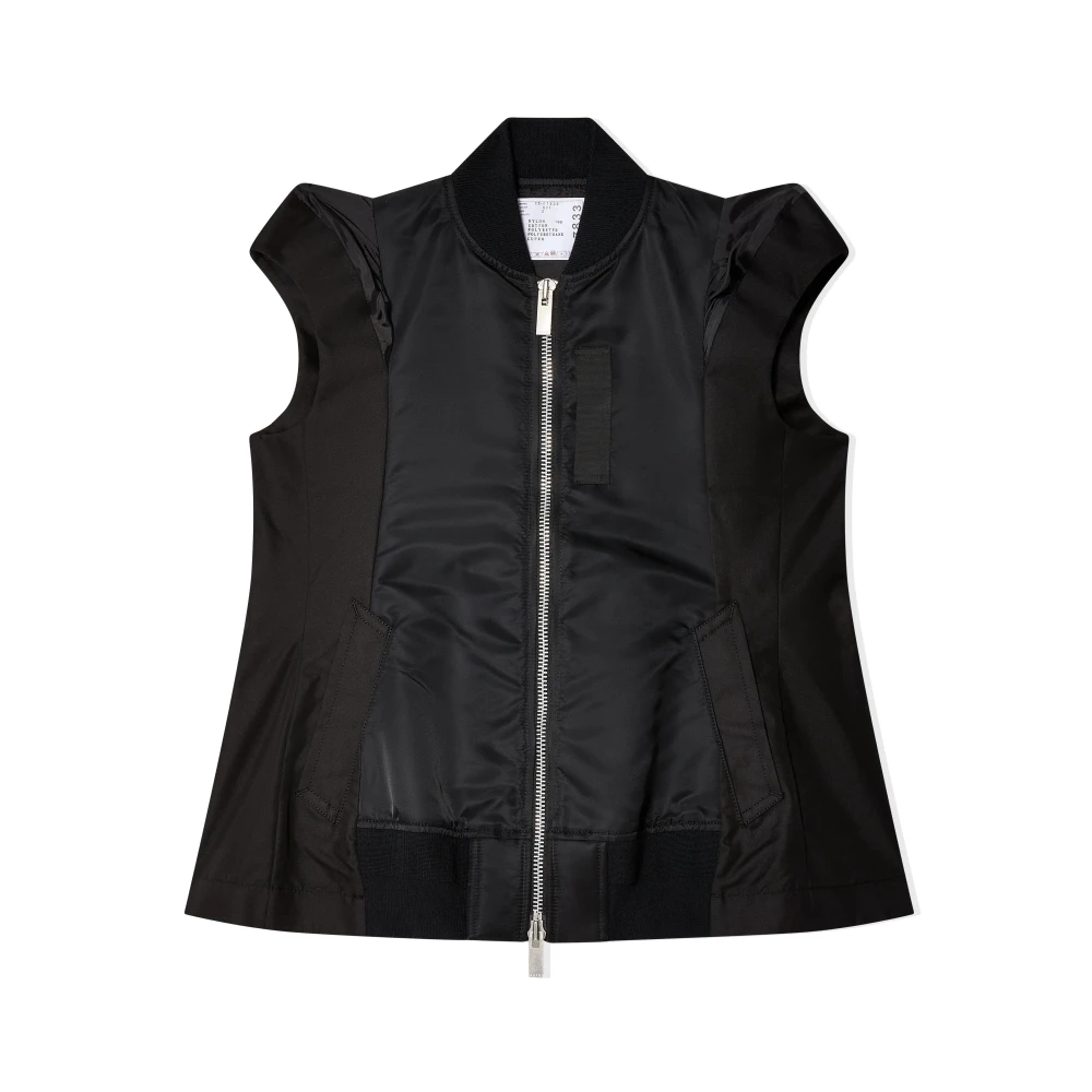 Sacai - Jackets > Vests - Black - Sacai - Modalova