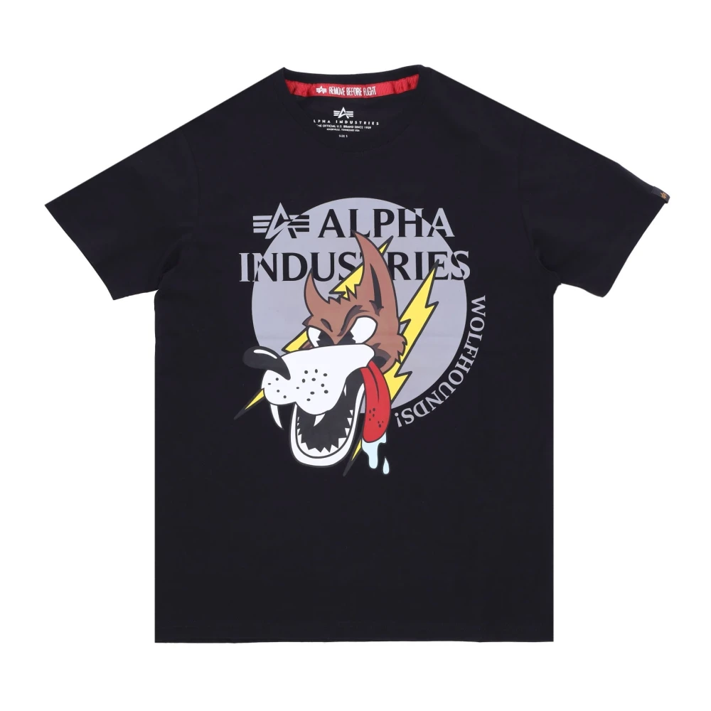 Alpha industries Wolfhounds Tee Zwart T-shirt Black Heren