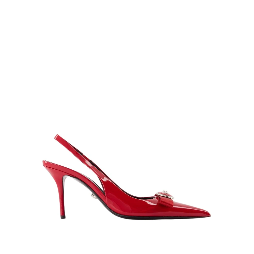 Versace Röda Band Pumps - Läder - Spetsig Red, Dam